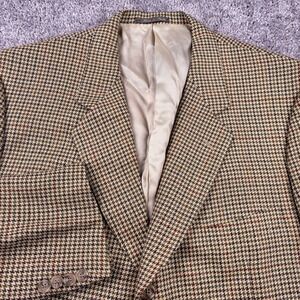 Corneliani Suit Jacket Mens 44R Houndstooth Cashmere Blend Made Italy